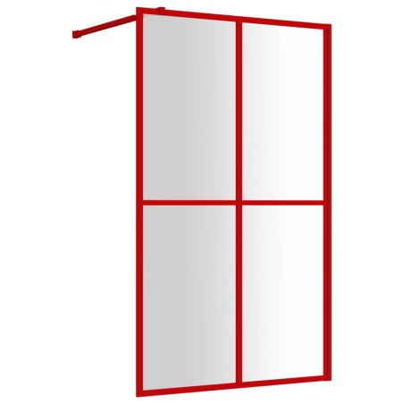 vidaXL Mampara puerta de ducha vidrio transparente ESG rojo 118x195 cm