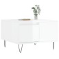 vidaXL Mesa de centro madera contrachapada blanco brillo 55x55x36,5 cm vidaXL Mesa de centro madera contrachapada blanco brillo 55x55x36,5 cm