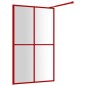 vidaXL Mampara puerta de ducha vidrio transparente ESG rojo 118x195 cm vidaXL Mampara puerta de ducha vidrio transparente ESG rojo 118x195 cm