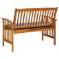 vidaXL Banco de jardín con cojines 119 cm madera maciza de acacia vidaXL Banco de jardín con cojines 119 cm madera maciza de acacia