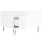 vidaXL Mesa de centro madera contrachapada blanco brillo 55x55x36,5 cm vidaXL Mesa de centro madera contrachapada blanco brillo 55x55x36,5 cm
