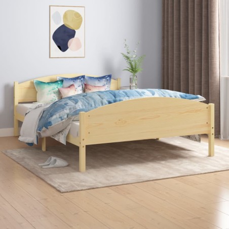 vidaXL Estructura de cama de madera maciza de pino 140x200 cm