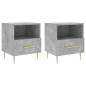vidaXL Mesita noche 2 uds madera ingeniería gris hormigón 40x35x47,5cm vidaXL Mesita noche 2 uds madera ingeniería gris hormigón 40x35x47,5cm