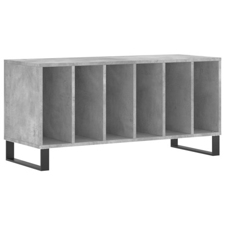 vidaXL Mueble discos madera contrachapada gris hormigón 100x38x48 cm