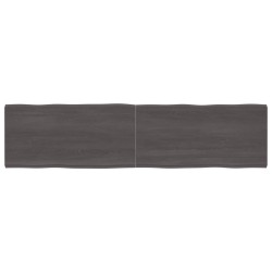 vidaXL Tablero mesa madera tratada borde vivo marrón 200x50x(2-4) cm