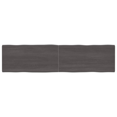 vidaXL Tablero mesa madera tratada borde vivo marrón 200x50x(2-4) cm