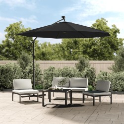 vidaXL Tela de repuesto para sombrilla voladiza negro 350 cm