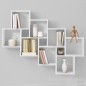 FMD Estantería de pared con 11 compartimentos blanca FMD Estantería de pared con 11 compartimentos blanca
