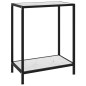 vidaXL Mesa de consola vidrio templado blanco 60x35x75 cm vidaXL Mesa de consola vidrio templado blanco 60x35x75 cm