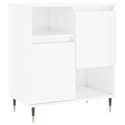 vidaXL Aparador de madera contrachapada blanco brillante 60x35x70 cm