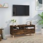 vidaXL Mueble de TV madera contrachapada roble ahumado 100x34,5x44,5cm vidaXL Mueble de TV madera contrachapada roble ahumado 100x34,5x44,5cm