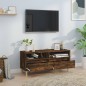 vidaXL Mueble de TV madera contrachapada roble ahumado 100x34,5x44,5cm vidaXL Mueble de TV madera contrachapada roble ahumado 100x34,5x44,5cm