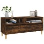 vidaXL Mueble de TV madera contrachapada roble ahumado 100x34,5x44,5cm vidaXL Mueble de TV madera contrachapada roble ahumado 100x34,5x44,5cm