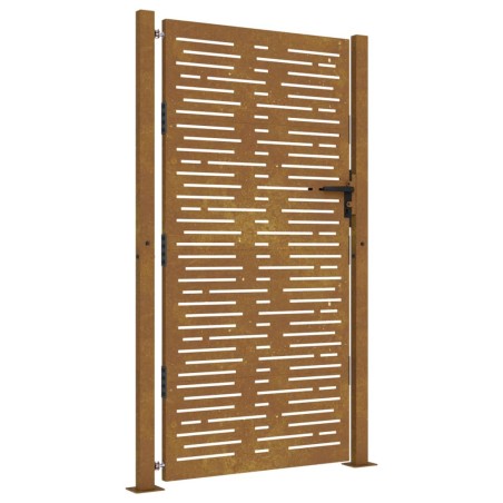 vidaXL Puerta de jardín acero corten diseño cuadrado 105x205 cm