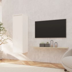 vidaXL Armario de pared de madera maciza de pino blanco 30x30x100 cm