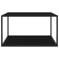 vidaXL Mesa de centro negra con vidrio negro 90x90x50 cm