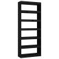 vidaXL Estantería/divisor de espacios madera pino negro 80x30x199,5 cm