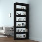 vidaXL Estantería/divisor de espacios madera pino negro 80x30x199,5 cm