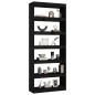 vidaXL Estantería/divisor de espacios madera pino negro 80x30x199,5 cm