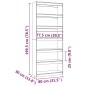 vidaXL Estantería/divisor de espacios madera pino negro 80x30x199,5 cm