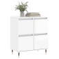 vidaXL Aparador de madera contrachapada blanco brillante 60x35x70 cm vidaXL Aparador de madera contrachapada blanco brillante 60x35x70 cm