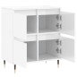 vidaXL Aparador de madera contrachapada blanco brillante 60x35x70 cm vidaXL Aparador de madera contrachapada blanco brillante 60x35x70 cm