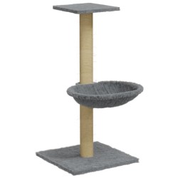 vidaXL Rascador para gatos con poste de sisal gris claro 74 cm
