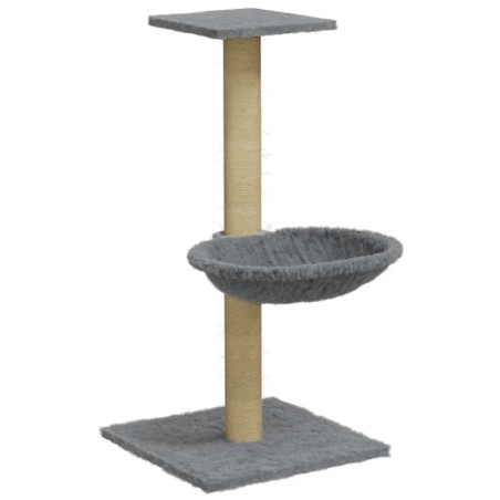 vidaXL Rascador para gatos con poste de sisal gris claro 74 cm