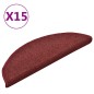 vidaXL Alfombras de peldaños de escalera 15 uds rojo 56x17x3 cm vidaXL Alfombras de peldaños de escalera 15 uds rojo 56x17x3 cm