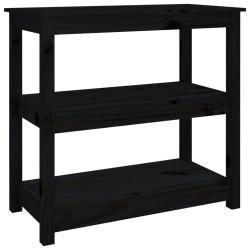 vidaXL Mesa consola madera maciza de pino negro 80x40x74 cm