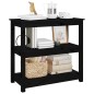 vidaXL Mesa consola madera maciza de pino negro 80x40x74 cm vidaXL Mesa consola madera maciza de pino negro 80x40x74 cm