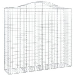 vidaXL Cesta gaviones forma arco hierro galvanizado 200x50x180/200 cm