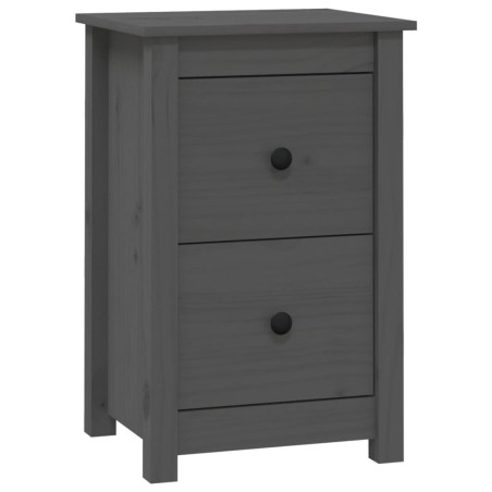 vidaXL Mesita de noche madera maciza de pino gris 40x35x61,5 cm