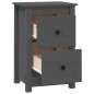 vidaXL Mesita de noche madera maciza de pino gris 40x35x61,5 cm vidaXL Mesita de noche madera maciza de pino gris 40x35x61,5 cm