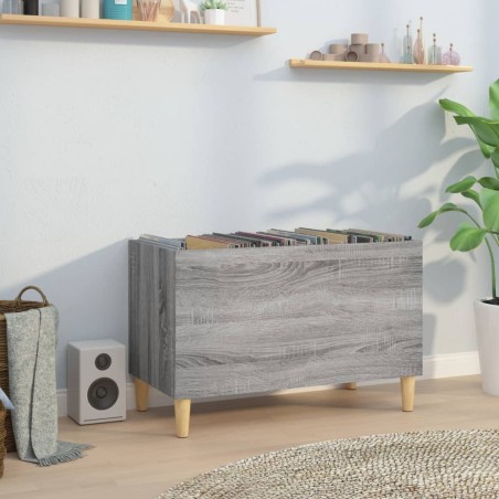 vidaXL Mueble discos madera contrachapada gris sonoma 74,5x38x48 cm