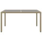 vidaXL Mesa jardín vidrio templado ratán sintético beige 150x90x75 cm vidaXL Mesa jardín vidrio templado ratán sintético beige 150x90x75 cm