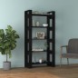 vidaXL Estantería/divisor de espacios madera maciza negro 80x35x160 cm vidaXL Estantería/divisor de espacios madera maciza negro 80x35x160 cm