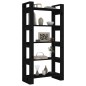 vidaXL Estantería/divisor de espacios madera maciza negro 80x35x160 cm vidaXL Estantería/divisor de espacios madera maciza negro 80x35x160 cm