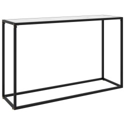 vidaXL Mesa consola vidrio templado blanco 120x35x75 cm 