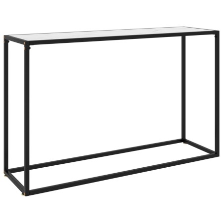 vidaXL Mesa consola vidrio templado blanco 120x35x75 cm 