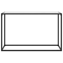 vidaXL Mesa consola vidrio templado blanco 120x35x75 cm 