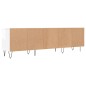 vidaXL Mueble de TV madera contrachapada blanco brillo 150x30x44,5 cm
