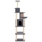 vidaXL Rascador para gatos con postes de sisal gris oscuro 201 cm vidaXL Rascador para gatos con postes de sisal gris oscuro 201 cm