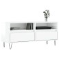 vidaXL Mueble de TV madera contrachapada blanco brillo 100x34,5x44,5cm vidaXL Mueble de TV madera contrachapada blanco brillo 100x34,5x44,5cm