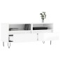 vidaXL Mueble de TV madera contrachapada blanco brillo 100x34,5x44,5cm vidaXL Mueble de TV madera contrachapada blanco brillo 100x34,5x44,5cm