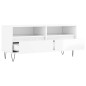 vidaXL Mueble de TV madera contrachapada blanco brillo 100x34,5x44,5cm vidaXL Mueble de TV madera contrachapada blanco brillo 100x34,5x44,5cm