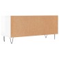 vidaXL Mueble de TV madera contrachapada blanco brillo 100x34,5x44,5cm vidaXL Mueble de TV madera contrachapada blanco brillo 100x34,5x44,5cm