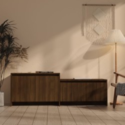 vidaXL Mueble de TV madera de ingeniería marrón roble 146,5x35x50 cm