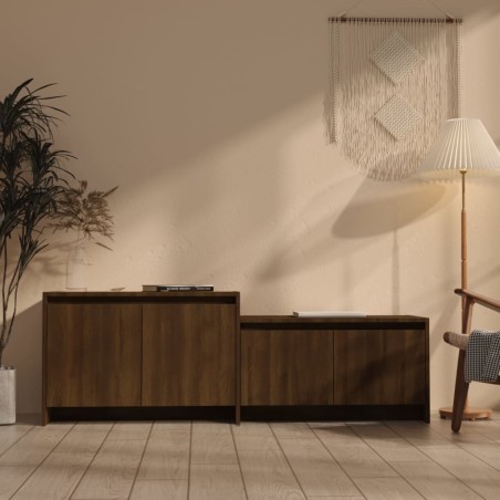 vidaXL Mueble de TV madera de ingeniería marrón roble 146,5x35x50 cm