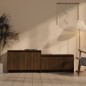 vidaXL Mueble de TV madera de ingeniería marrón roble 146,5x35x50 cm